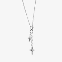 Religious Jewelry Bali Inspired Womens Enhanced Sterling Silver Cross Pendant Necklace