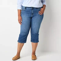 St. John's Bay Womens Mid Rise Plus Capri Pant