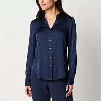 Worthington Womens Long Sleeve Regular Fit Button-Down Shirt