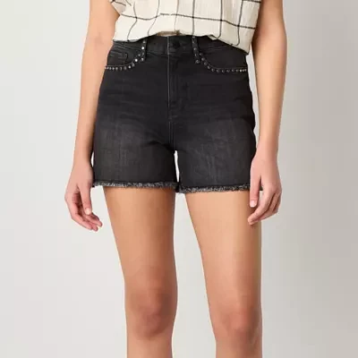 a.n.a Womens Highest Rise Studded Denim Short