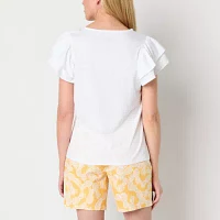 St. John's Bay Womens Round Neck Short Sleeve T-Shirt