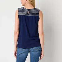 St. John's Bay Womens Round Neck Sleeveless Tank Top