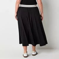 Stylus Womens High Rise Long A-Line Skirt-Plus