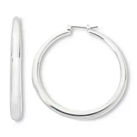 Mixit Silver Tone Oval Hoop Earrings