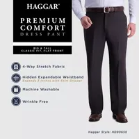 Haggar mens Premium Comfort Classic Fit Pleat Expandable Waist