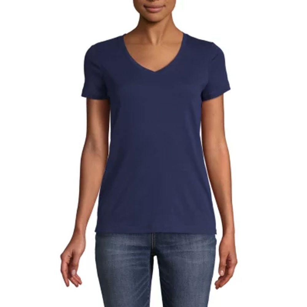 St. John's Bay Womens V Neck Short Sleeve T-Shirt