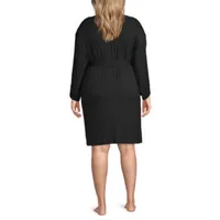 Ambrielle Womens-Plus Kimono Robes 3/4 Sleeve Knee Length