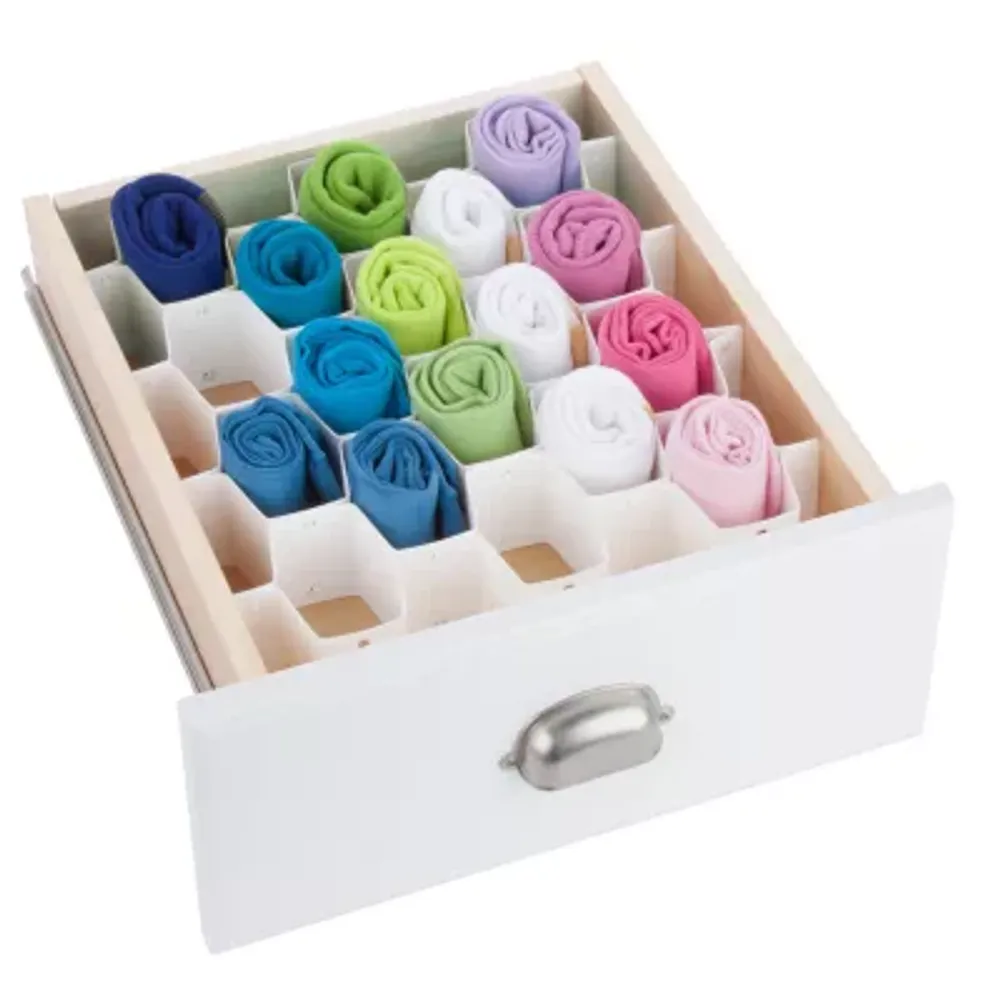 Honey-Can-Do White Plastic 32 Compartment Drawer Organizer