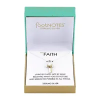 Footnotes Faith Cubic Zirconia Sterling Silver 16 Inch Cable Cross Pendant Necklace