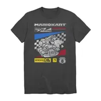 Mario Kart Racing Team Mens Crew Neck Short Sleeve Regular Fit Graphic T-Shirt