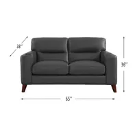 Elm Leather Upholstery Collection Track-Arm Loveseat