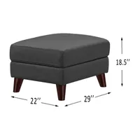 Elm Leather Upholstery Collection Ottoman