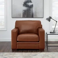 Dillon Leather Upholstery Collection Track-Arm Chair