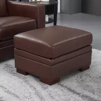 Dillon Leather Upholstery Collection Ottoman