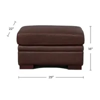 Dillon Leather Upholstery Collection Ottoman