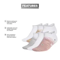 adidas 6 Pair No Show Socks Womens