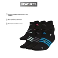 adidas 6 Pair No Show Socks Womens