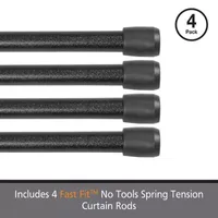 Kenney Fast Fit No Tools 4 Pack 7/16 Tension Curtain Rod