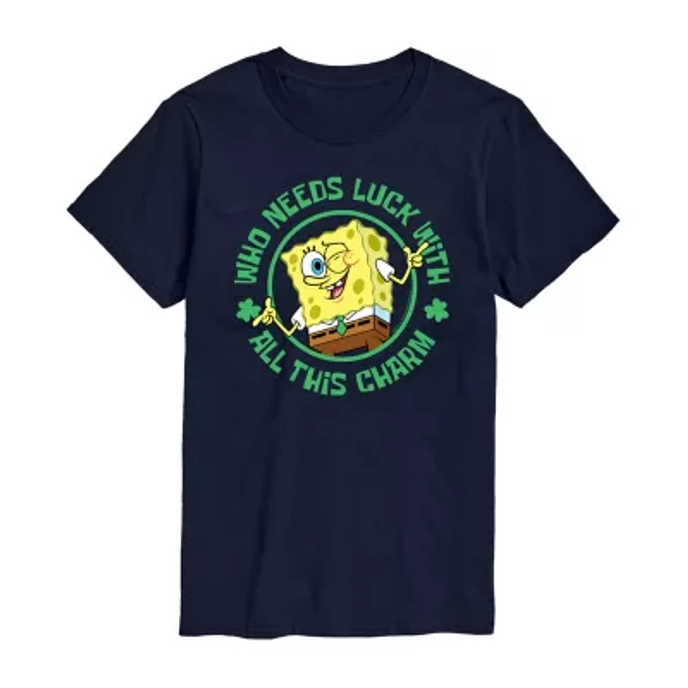 Mens Short Sleeve Spongebob St. Patrick's Day T-Shirt