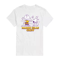 Mens Short Sleeve Peanuts Mardi Gras Graphic T-Shirt