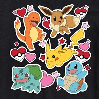 Mens Short Sleeve Pokemon Valentine's Day Graphic T-Shirt