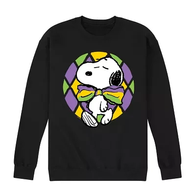 Mens Long Sleeve Peanuts Mardi Gras Sweatshirt