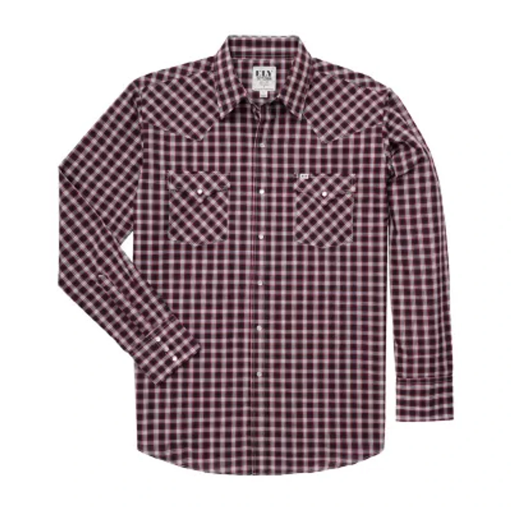 Ely Cattleman Classic Check Mens Long Sleeve Western Shirt