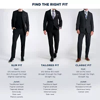 Haggar Mens Plaid Stretch Fabric Slim Fit Flat Front Suit Pants