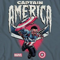 Big and Tall Mens Crew Neck Short Sleeve Regular Fit Captain America Graphic T-Shirt