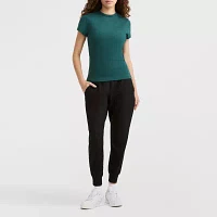 Champion Womens Rib Crew Neck Short Sleeve T-Shirt