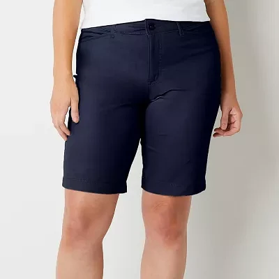 St. John's Bay Secretly Slender Womens Mid Rise Bermuda Short