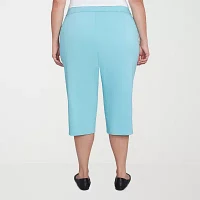 Alfred Dunner Classics Womens Mid Rise Plus Capri Pants