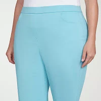 Alfred Dunner Classics Womens Mid Rise Plus Capri Pants