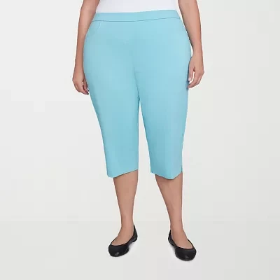 Alfred Dunner Classics Womens Mid Rise Plus Capri Pants