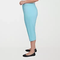 Alfred Dunner Classics Womens Mid Rise Plus Capri Pants