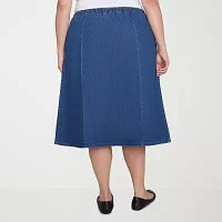 Alfred Dunner Classics Womens Denim Skirt-Plus