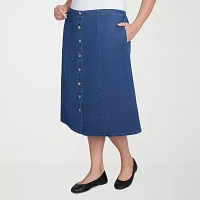 Alfred Dunner Classics Womens Denim Skirt-Plus