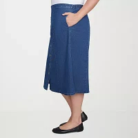 Alfred Dunner Classics Womens Denim Skirt-Plus