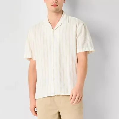 Arizona Mens Textured Button-Down Shirt