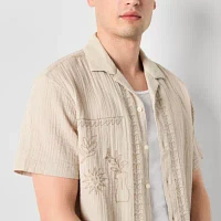 Arizona Mens Embroidered Button-Down Shirt