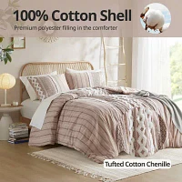 Ink+Ivy Imani Cotton Printed Comforter Set with Chenille