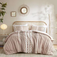 INK+IVY Imani 3pc Cotton Printed Duvet Cover Set w/ Chenille