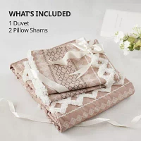 INK+IVY Imani 3pc Cotton Printed Duvet Cover Set w/ Chenille