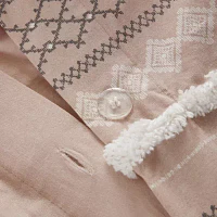 INK+IVY Imani 3pc Cotton Printed Duvet Cover Set w/ Chenille