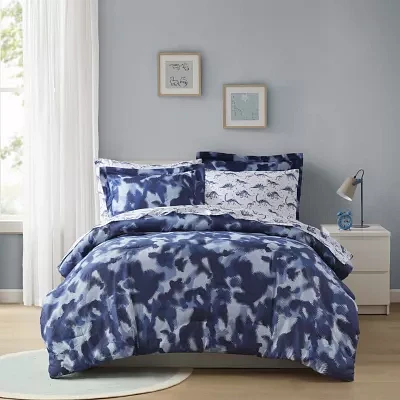 INK+IVY Kids Austin Blue Camo Complete Bedding Set with Sheets