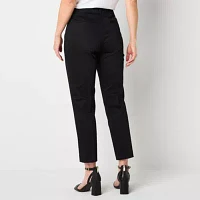 Liz Claiborne Emma Cotton Sateen Womens Mid Rise Slim Fit Ankle Pant