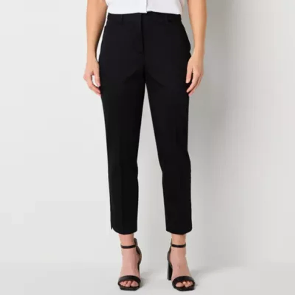 Liz Claiborne Emma Cotton Sateen Womens Mid Rise Slim Fit Ankle Pant