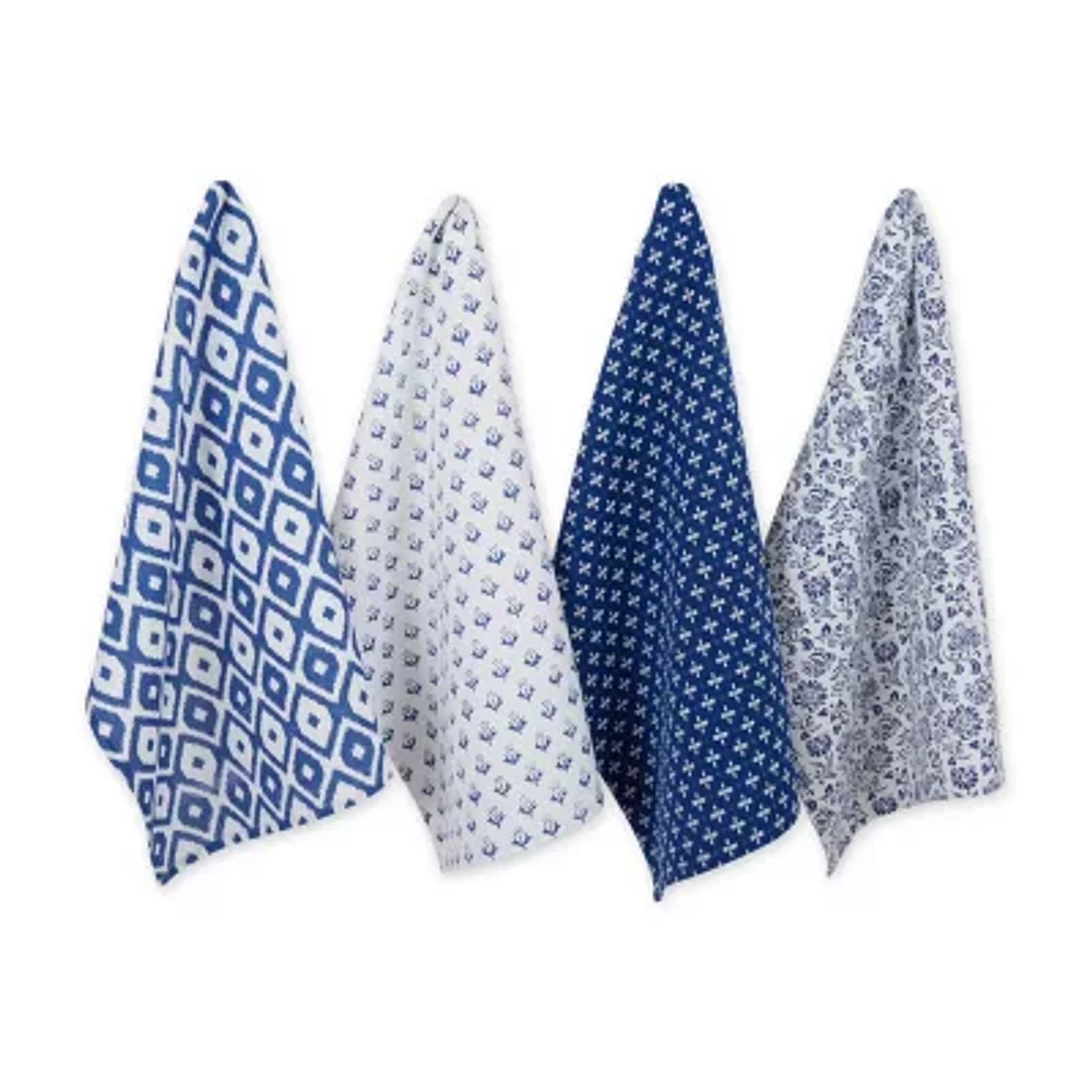 Design Imports Blue Market 4-pc. Dish Towel Set