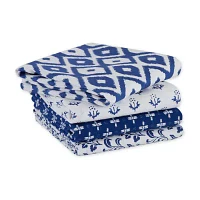 Design Imports Blue Market 4-pc. Dish Towel Set