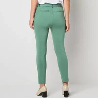 Liz Claiborne Emma Ponte Womens Mid Rise Slim Fit Ankle Pant